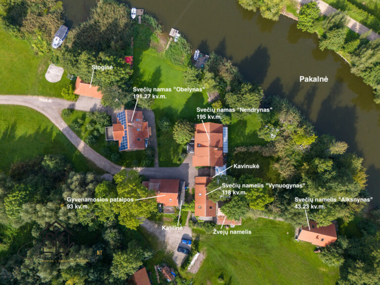 PARDUODAMAS PELNINGAS KAIMO TURIZMO VERSLAS – 6 AUTONOMINIŲ PASTATŲ KOMPLEKSAS SU 1,39 HA SKLYPAIS PRIE PAKALNĖS UPĖS (Pakalnės k., Pakalnės g. 64)