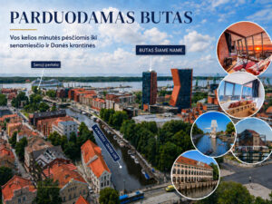 PARDUODAMAS 3 KAMBARIŲ BUTAS KLAIPĖDOS CENTRE, NAUJOJO SODO G. 1C